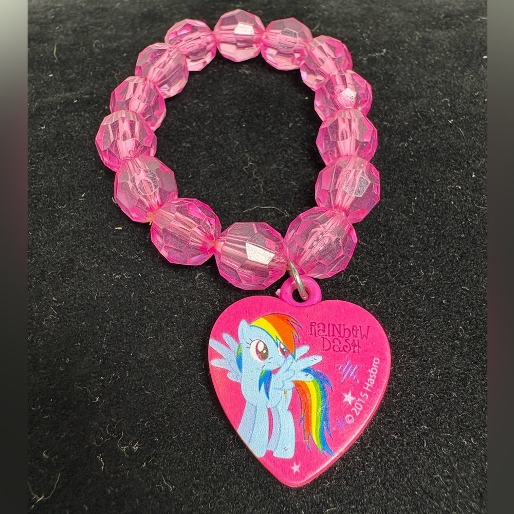 My Little Pony Pink Beaded Bracelet with Rainbow Dash Charm